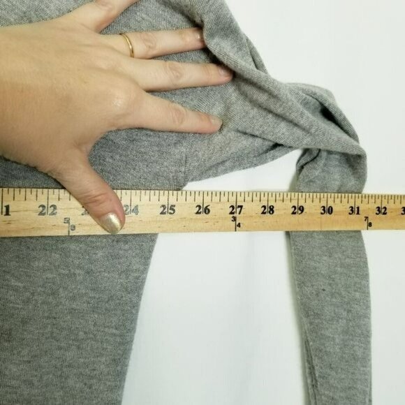 Halogen Gray Cardigan size 1X oversized Lagenlook Stretchy pockets button up EUC - Picture 5 of 7